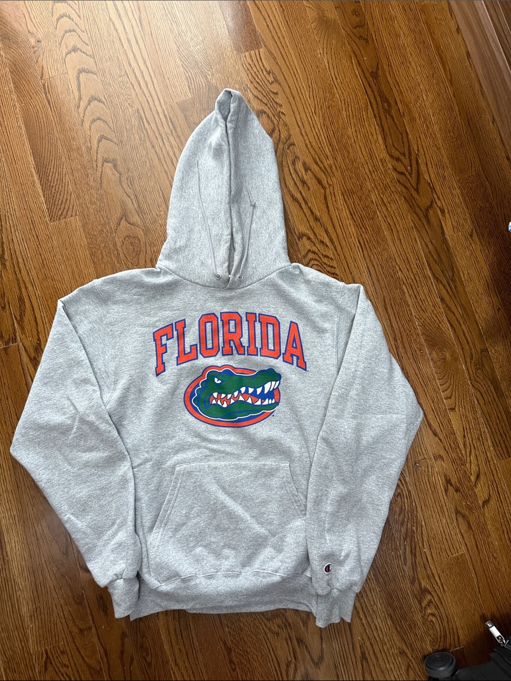 Champion Gray Florida Gators Hoodie with Gator Logo